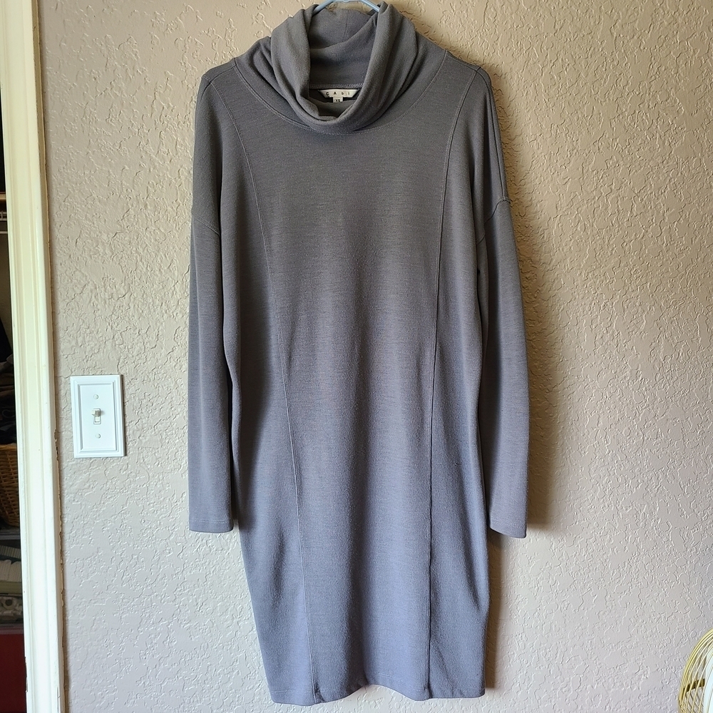 CAbi Light Gray Cowl Neck Top